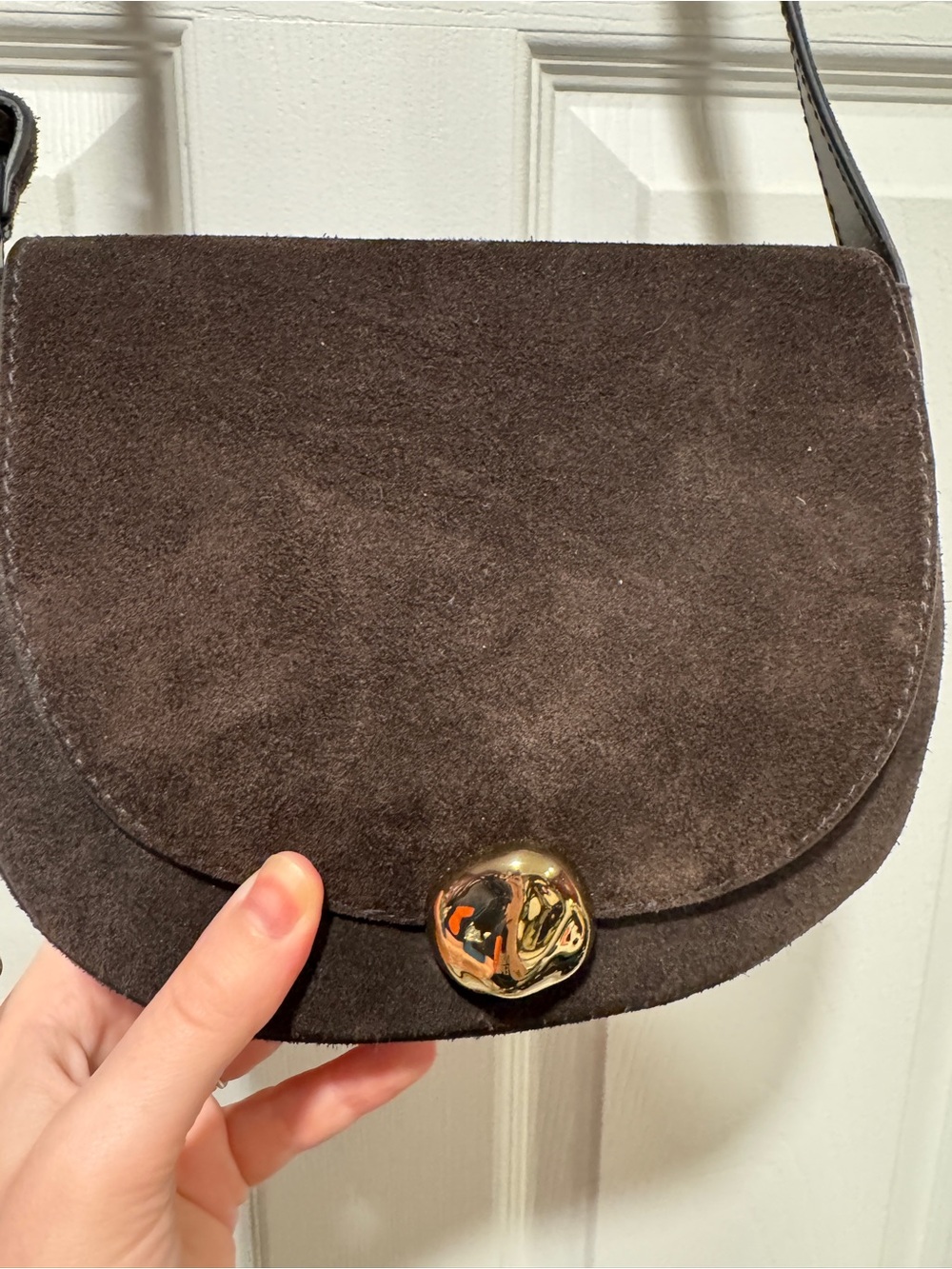 Madewell Brown Suede Crossbody Bag - Picture 2 of 3